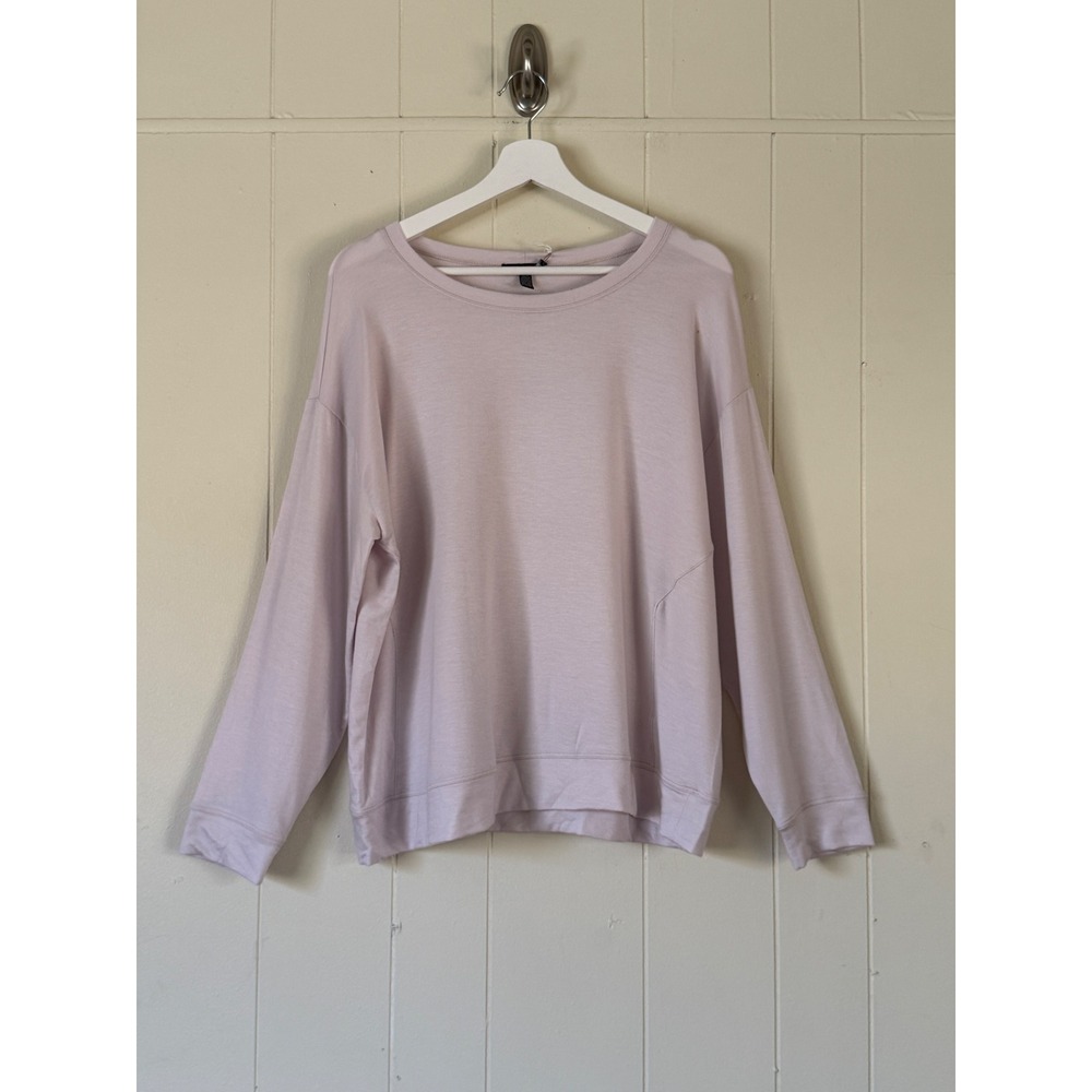 Eileen Fisher Womens Tencel Stretch Terry Round Neck Box Top Size M Lagenlook‎